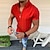 billige mænds fritidsskjorter-herreskjorte ensfarvet stående krave afslappet daglig kortærmede toppe bomuld letvægts mode store og høje sport hvid sort gul / sommer