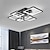 baratos Luzes de teto reguláveis-Luz de teto led moderna multicamada app regulável embutida luz de teto quadrado preto adequado para quarto sala de estar sala de jantar ac110v ac220v