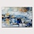 baratos Pinturas Abstratas-Pintura a óleo artesanal decoração de arte de parede de lona abstrata pintura de paisagem azul para decoração de casa rolada sem moldura pintura não esticada
