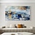cheap Abstract Paintings-Handmade Oil Painting CanvasWall Art Decoration Abstract Knife Painting Landscape Blue For Home Decor Rolled Frameless Unstretched Painting