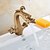 olcso Klassisk-Bathroom Sink Faucet - Classic Antique Brass Centerset Two Handles One HoleBath Taps