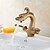 olcso Klassisk-Bathroom Sink Faucet - Classic Antique Brass Centerset Two Handles One HoleBath Taps