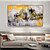 abordables Peintures Abstraites-Peinture à l&#039;huile sur toile faite à la main art mural décoration abstraite peinture au couteau paysage jaune pour la décoration intérieure roulé sans cadre peinture non étirée