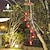 voordelige Ledverlichting op zonne-energie-zonne-kardinaal rode vogel windgong led-verlichting spinners spiraal string opknoping outdoor tuin huis wanddecoraties rood