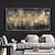 abordables Peintures Abstraites-Peinture à l&#039;huile abstraite toile art mural noir jaune décoration abstraite pour la décoration intérieure roulée sans cadre non étiré