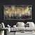 abordables Peintures Abstraites-Peinture à l'huile abstraite toile art mural noir jaune décoration abstraite pour la décoration intérieure roulée sans cadre non étiré