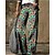 cheap Women&#039;s Pants-Women&#039;s Wide Leg Normal Faux Denim Graphic Yellow Brown Fashion Mid Waist Full Length Casual Weekend Summer Spring &amp;  Fall