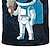 billige guttes 3d-t-skjorter-Gutt 3D Astronaut T skjorte Kortermet 3D-utskrift Sommer Vår Aktiv Sport Mote Polyester Barn 3-12 år utendørs Daglig Innendørs Normal