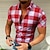 cheap Men&#039;s Button Up Shirts-Men&#039;s Shirt Popover Shirt Button Up Shirt Summer Shirt Plaid Shirt Wine Black Yellow Red Green Short Sleeve Graphic Plaid / Check Lattice Turndown Hot Stamping Street Casual Button-Down Clothing