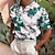 billige poloskjorter med cubansk krage for menn-Herre POLO T-skjorte Golf skjorte Blomstret Aftæpning Hvit Gul Rød Blå Grønn 3D-utskrift Avslappet Daglig Kortermet 3D-utskrift Trykt mønster Klær Mote Designer Fritid Pustende
