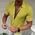 baratos camisas masculinas casuais-Homens Camisa Social camisa de verão Preto Branco Amarelo Azul Cáqui Manga Curta Férias Vintage Aberto para a Lateral Casual Diário Zíper Roupa Moda Simples Casual Clássico