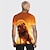 cheap Men&#039;s 3D-Men&#039;s Tee T shirt Tee Graphic 3D Print Round Neck Casual Daily Short Sleeve 3D Print Tops Fashion Designer Cool Comfortable Orange / Summer