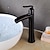 abordables Classiques-Robinet de salle de bain cascade, robinet de lavabo de salle de bain cascade en laiton à un trou en nickel rustique avec eau chaude et froide
