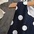preiswerte Casual Kleider-Kinder Mädchen Retro Polka Dot Kleid Spitzenbesatz Druck blau weiß knielang ärmellose Kleider Sommer Regular Fit 3-12 Jahre
