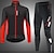cheap Cycling Jackets-Men&#039;s Long Sleeve Cycling Jacket with Pants Road Bike Cycling Winter Red+Black Green Black Blue Black Graphic Design Bike Windproof Fleece Lining Warm Anatomic Design Quick Dry Sports Graphic Solid