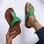 cheap Women&#039;s Sandals-Women&#039;s Slippers Daily Flip-Flops Plus Size Outdoor Slippers Summer Flat Heel Round Toe Minimalism Synthetics Loafer Solid Colored Black Green Blue