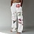 cheap Printed Pants-Men&#039;s Trousers Summer Pants Beach Pants Elastic Drawstring Design Front Pocket Straight Leg Graphic Prints Flower / Floral Comfort Soft Casual Daily For Vacation Linen Like Fabric Fashion Designer