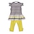 cheap Sets-Toddler Girls&#039; Clothing Set Short Sleeve Yellow Striped Solid Colored Print Cotton Daily Holiday Active Regular / Cute / Spring / Summer