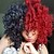 cheap Black &amp; African Wigs-Short Curly Wigs for Black Women Soft Black Big Curly Wig with Bangs Afro Kinky Curls Heat Resistant Natural Looking Synthetic Wig for African American Women
