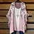 cheap Best Selling Plus Size-Women&#039;s Plus Size Tops Floral Blouse Shirt Long Sleeve Lace Print Streetwear V Neck Polyester Daily Vacation Spring Summer Pink