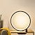 cheap Décor &amp; Night Lights-Touch Dimming LED Table Lamp Bedroom Circular Desk Lamp Living Room Black/White USB Powered Dimmable Bedside Lamp Round Night Light For Bedroom Decoration Lighting