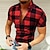 cheap Men&#039;s Button Up Shirts-Men&#039;s Shirt Popover Shirt Button Up Shirt Summer Shirt Plaid Shirt Wine Black Yellow Red Green Short Sleeve Graphic Plaid / Check Lattice Turndown Hot Stamping Street Casual Button-Down Clothing