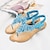 cheap Women&#039;s Sandals-Women&#039;s Sandals Flat Sandals Party Beach Solid Colored Summer Rhinestone Flat Heel Round Toe Open Toe Elegant Casual PU Leather Elastic Band Almond Black White