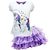 cheap Sets-Kids Girls&#039; Unicorn 2Pcs T-shirt&amp;Skirt Clothing Set Bow Short Sleeve Purple Blushing Pink Fuchsia Horse Unicorn Cartoon Bow Tulle Cotton Basic