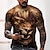 cheap Men&#039;s 3D-Men&#039;s Unisex T shirt Tee Graphic Prints Animal 3D Print Crew Neck Street Daily Short Sleeve Print Tops Casual Designer Big and Tall Sports Brown / Summer