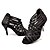 abordables Zapatos de baile latino-Mujer Zapatos de Baile Latino Zapatos de danza Rendimiento Tacones Alto Punta abierta Cremallera Adulto Negro Dorado