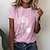 Χαμηλού Κόστους Κοντομάνικα και αμάνικα μπλουζάκια-Γυναικεία Μπλουζάκι Θαλασσί Ανθισμένο Ροζ Κίτρινο Πικραλίδα Στάμπα Κοντομάνικο Causal Αργίες Βασικό Στρογγυλή Λαιμόκοψη Κανονικό Άνθινο Θέμα Ζωγραφιά Τ / 3D εκτύπωση