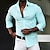 cheap Men&#039;s Casual Shirts-Men&#039;s Shirt Solid Color Turndown Street Casual Button-Down Long Sleeve Tops Casual Fashion Breathable Comfortable Green