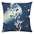 cheap Decorative Pillows-Blue Ink Double Side Cushion Cover 4PCS Soft Decorative Square Throw Pillow Cover Cushion Case Pillowcase for Sofa Bedroom Superior Quality Machine Washable