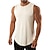 cheap Gym Tank Tops-Men&#039;s Vest Top Tank Top Vest Summer Sleeveless Solid Color Crew Neck Casual Daily Print Clothing Clothes Lightweight Casual Fashion White Black Blue