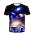 billige drenges 3d t-shirts-Børn Drenge T-shirt Kortærmet 3D-udskrivning Galakse Blå Børn Toppe Forår Sommer Aktiv Mode Daglig Daglig udendørs Regulær 3-12 år