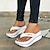 abordables Pantuflas y chanclas de mujer-Mujer Sandalias Zapatillas Chancletas Sandalias de plataforma Chancletas Tallas Grandes Exterior Diario Playa Color sólido Verano Plataforma Puntera abierta Casual Minimalismo Tela Mocasín Blanco