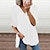 זול גופיות בסיסיות לנשים-חולצת חולצה לנשים בסיסית צווארון V רגיל מודרני בלון נפוח עם צווארון V רגיל קיץ כחול לבן שחור אפור אדום