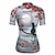 cheap Cycling Jerseys-21Grams Women&#039;s Cycling Jersey Short Sleeve Bike Top with 3 Rear Pockets Mountain Bike MTB Road Bike Cycling Breathable Quick Dry Moisture Wicking Reflective Strips Grey Cat Floral Botanical