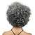 baratos peruca mais velha-Creme cinza escuro misturado perucas pretas encaracoladas curtas para mulheres calor amigável cabelo liso natural