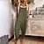 cheap Casual Jumpsuits-Women&#039;s Jumpsuits Casual Bib Utility Rompers Side Pockets Full Length Pants Weekend Inelastic Plain Faux Linen Comfort Mid Waist Green Black Red S M L XL XXL Summer Fall