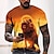 cheap Men&#039;s 3D-Men&#039;s Tee T shirt Tee Graphic 3D Print Round Neck Casual Daily Short Sleeve 3D Print Tops Fashion Designer Cool Comfortable Orange / Summer