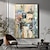 abordables Peintures Abstraites-Peinture à l&#039;huile Hang-peint Peint à la main Panoramique horizontal Abstrait Paysage Moderne Toile roulée (sans cadre)