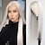 cheap Synthetic Trendy Wigs-Platinum White Wig Long Straight Hair Platinum Blonde Wig Heat Resistant Fiber Hair Synthetic Laceless Wig for Fashionable Women Christmas Party Wigs