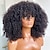cheap Human Hair Capless Wigs-Remy Human Hair Wig Kinky Curly With Bangs Natural Black Capless Brazilian Hair Women&#039;s Natural Black #1B 8 inch 10 inch 12 inch Party / Evening Daily Wear Vacation