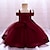 cheap Dresses-Kids Girls&#039; Dress Solid Colored Flower Short Sleeve Party Daily Embroidered Bow Cute Princess Polyester Midi Floral Embroidery Dress Skater Dress Tulle Dress Summer Spring 2-8 Years Yellow Pink Wine