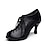 olcso Latin cipők-Női Latin cipő Tánccipők Professzionális Társastánc Szamba Fűzőzsinor Magassarkúk Tüll Egyszínű Kúpsarok Köröm Felnőttek Fekete