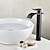 economico Classici-Rubinetto per lavabo da bagno in ottone con scarico, rubinetti per vasca da bagno monoforo a cascata con centro alto in oro rosa con acqua calda e fredda