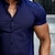 cheap Men&#039;s Casual Shirts-Men&#039;s Shirt Striped Geometric Turndown Street Casual Button-Down Print Short Sleeve Tops Casual Fashion Streetwear Cool Gray Navy Blue / Summer / Spring / Summer