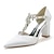 זול נעלי חתונות-בגדי ריקוד נשים נעלי חתונה משאבות נעלי כלה ריינסטון עקב עבה בוהן מחודדת יוקרתי סטן אבזם רצועת T בורדו שחור לבן