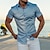 cheap Men&#039;s Shirts-Men&#039;s Shirt Solid Color Turndown Street Casual Button-Down Short Sleeve Tops Casual Fashion Breathable Comfortable Blue